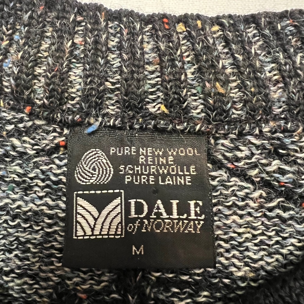 Dale of Norway Black Gray Pure New Wool Nordic Reindeer Cardigan Sweater Size M - Picture 3 of 7